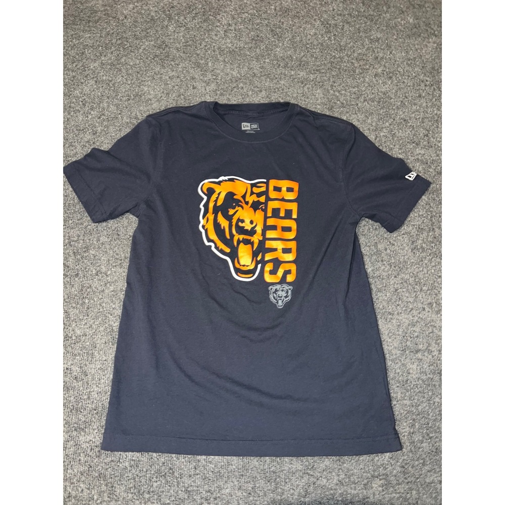 New Era Chicago Bears Mens Small Navy Blue Cotton Graphic T-Shirt NFL Football